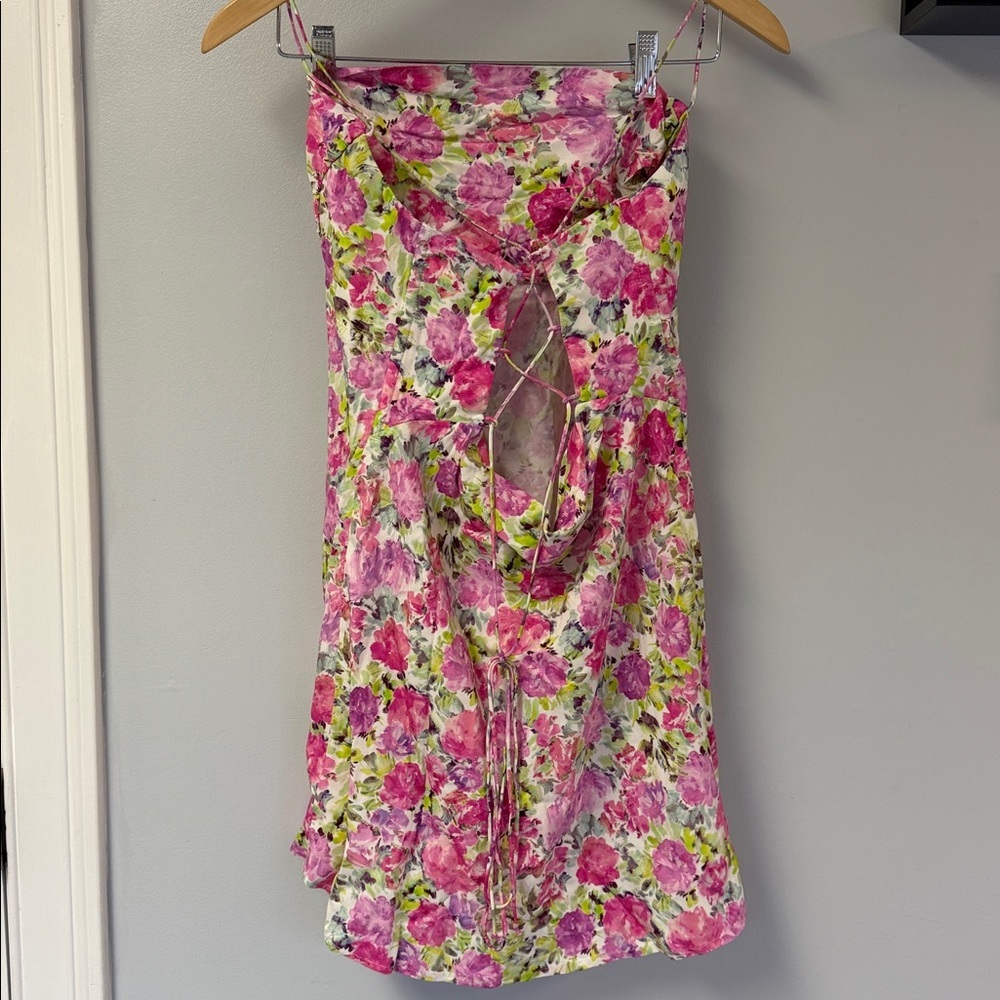 NWT For Love & Lemons Floral Corset Mini Dress - Picture 2 of 6
